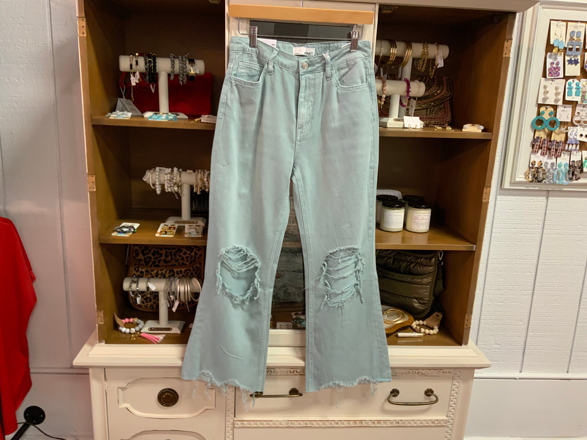 Vervet Vintage Crop Flare Leg Jeans