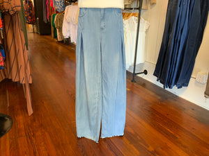 Oli & Hali Pleat Detail Wide Leg Denim Pants