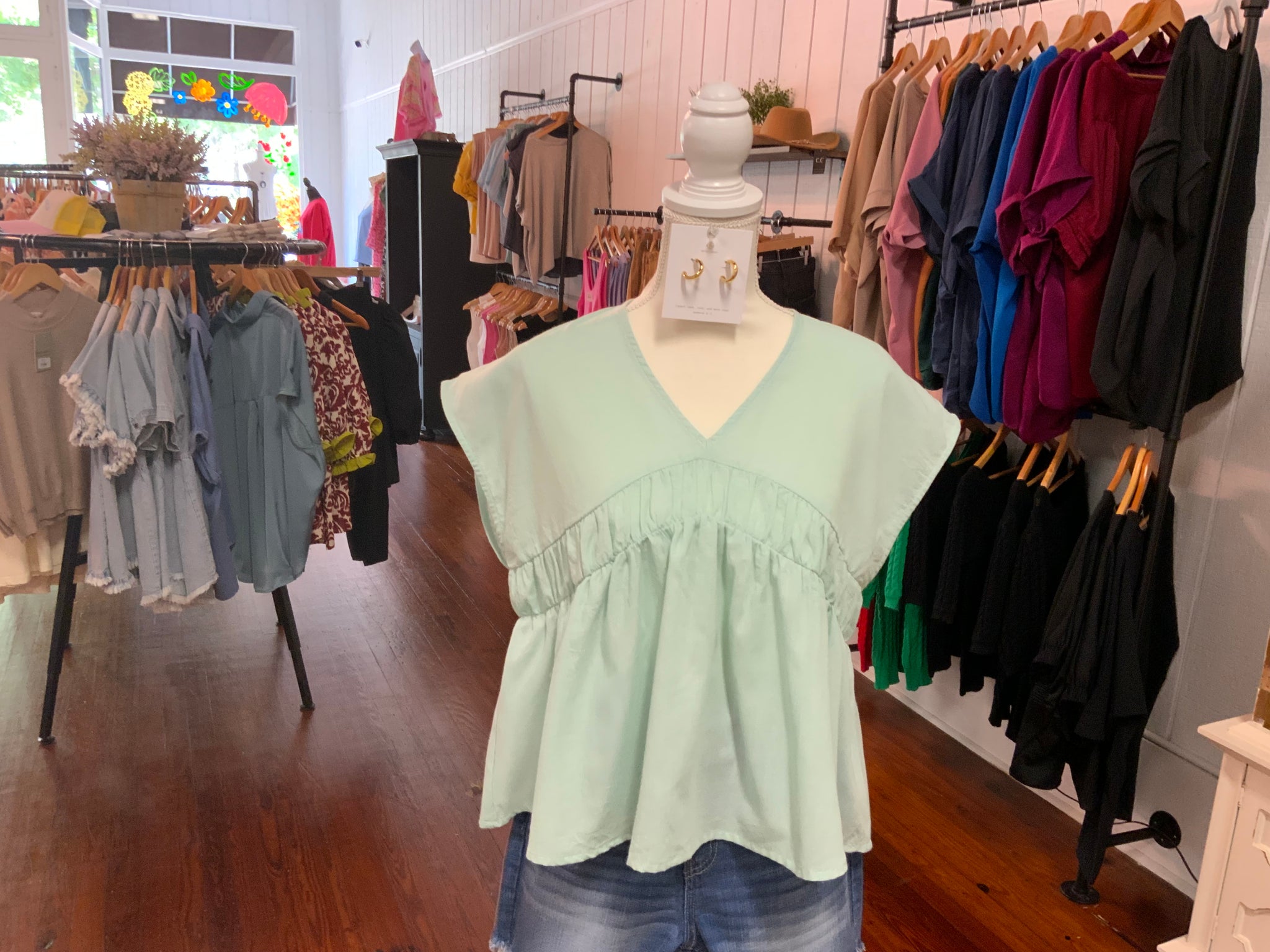 Wishlist Cap Sleeve Woven Babydoll Top