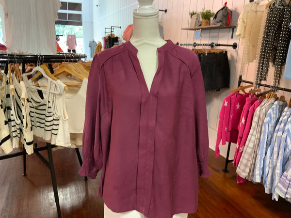 Umgee Plus Split Neck Top