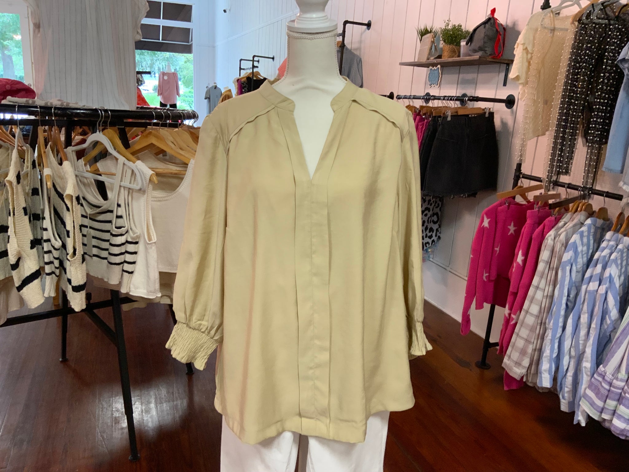 Umgee Plus Split Neck Top
