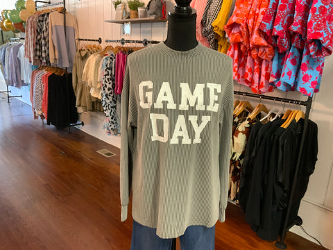 Little Daisy Closet Game Day Graphic Long Sleeve Crewneck Top