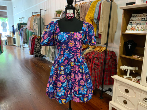Aryeh Clarissa Back Smock Bubble Sleeve Dress