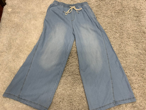 ee:some Mineral Wash Wide Leg Pants W/Elastic Waist