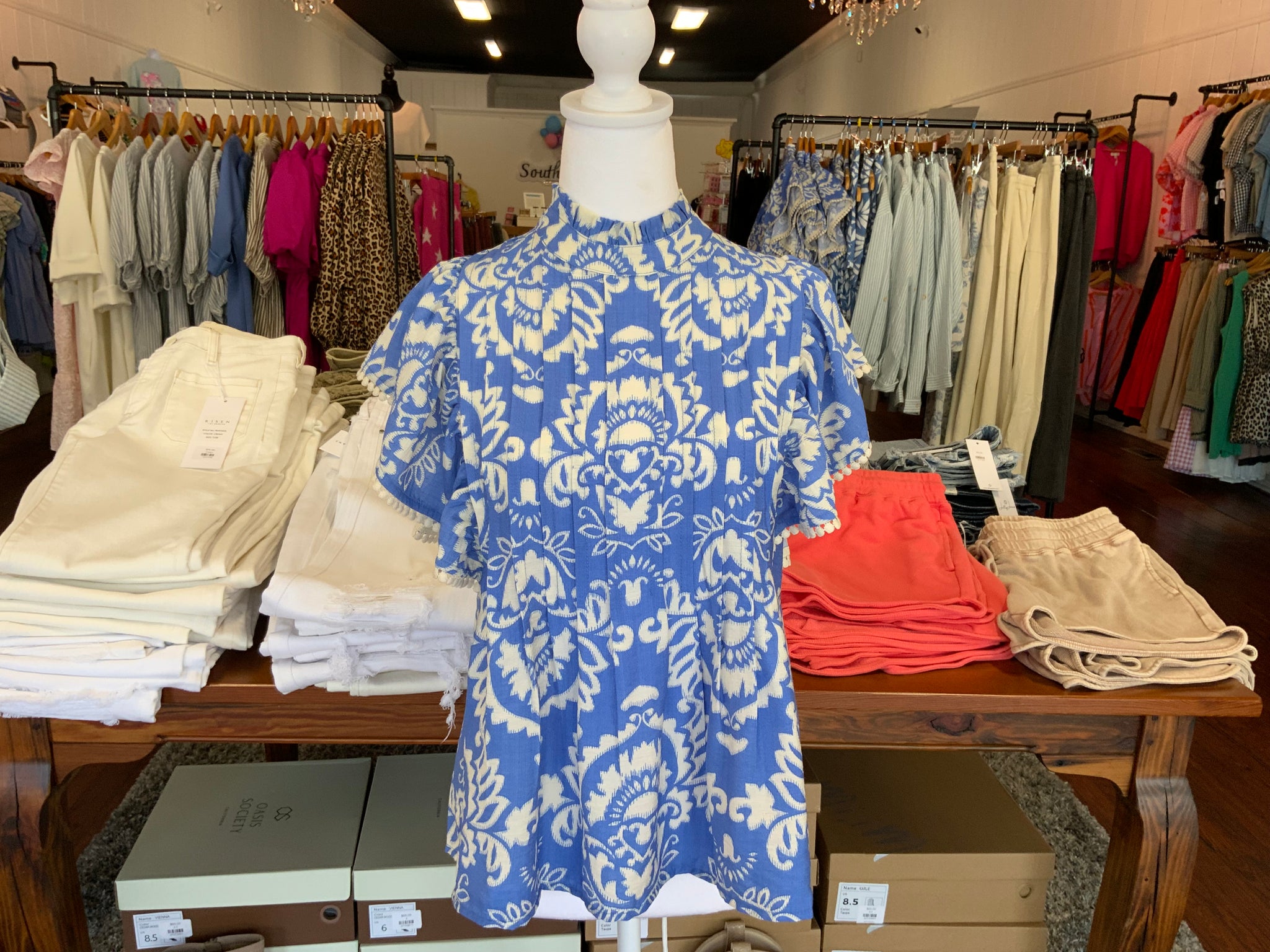 THML Flutter Sleeve Print Top