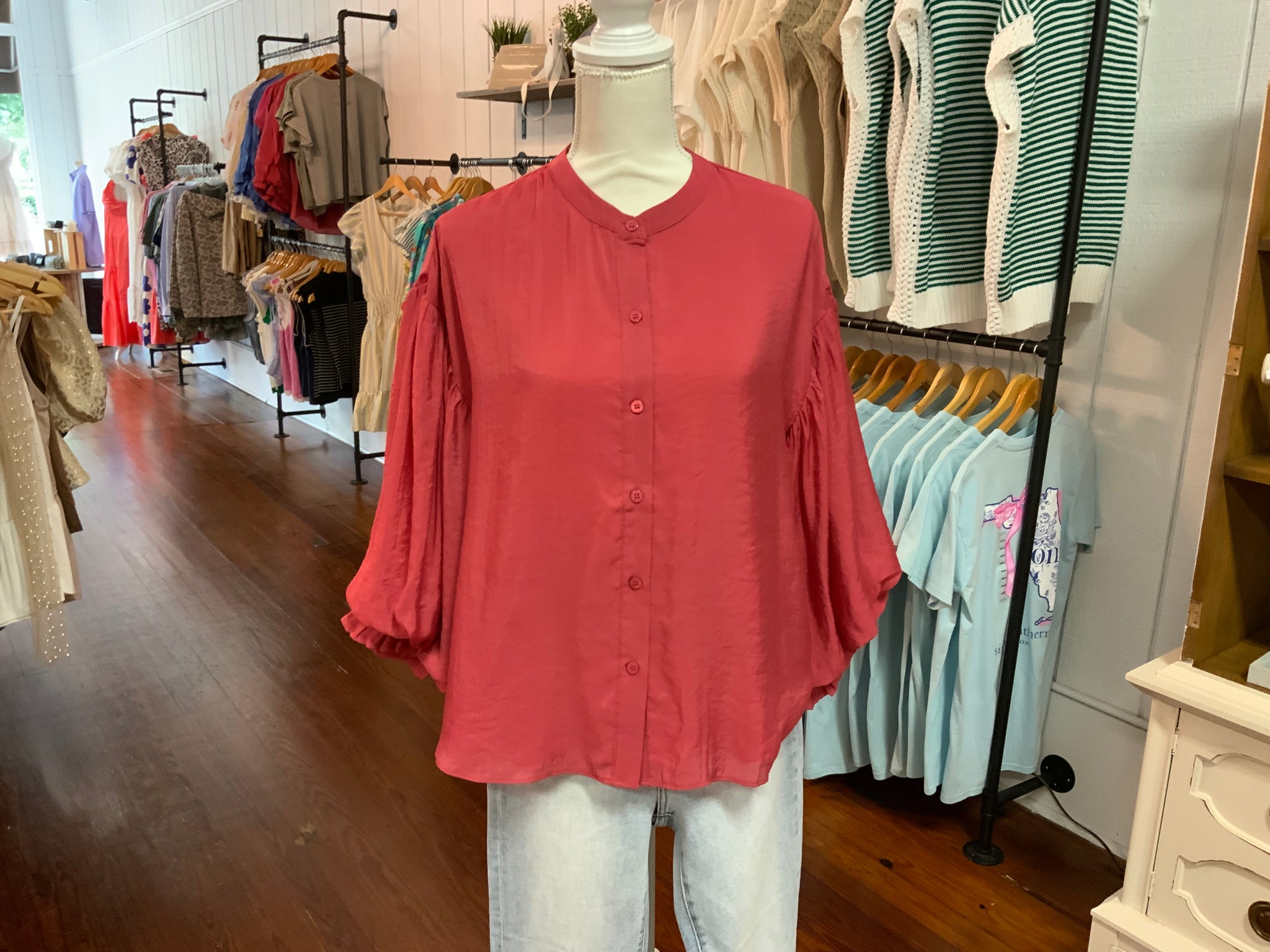 Fate Puff Sleeve Button Down Shirt