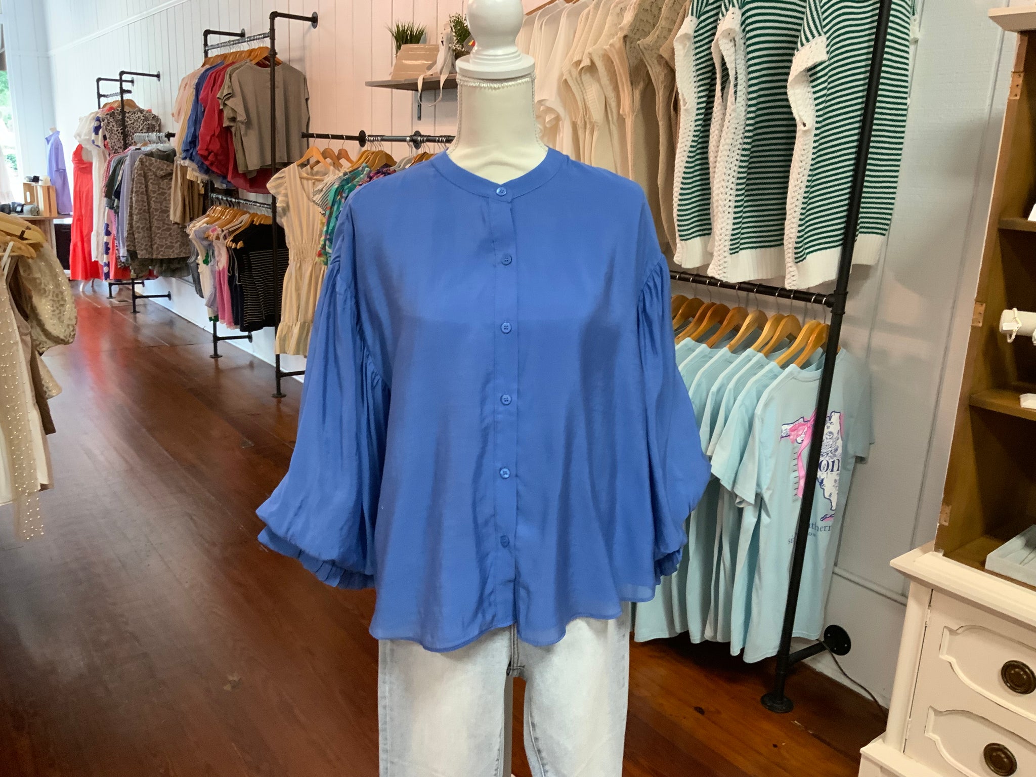 Fate Puff Sleeve Button Down Shirt