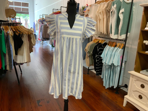 Umgee Sandstone Breeze Ruffle Sleeve Dress