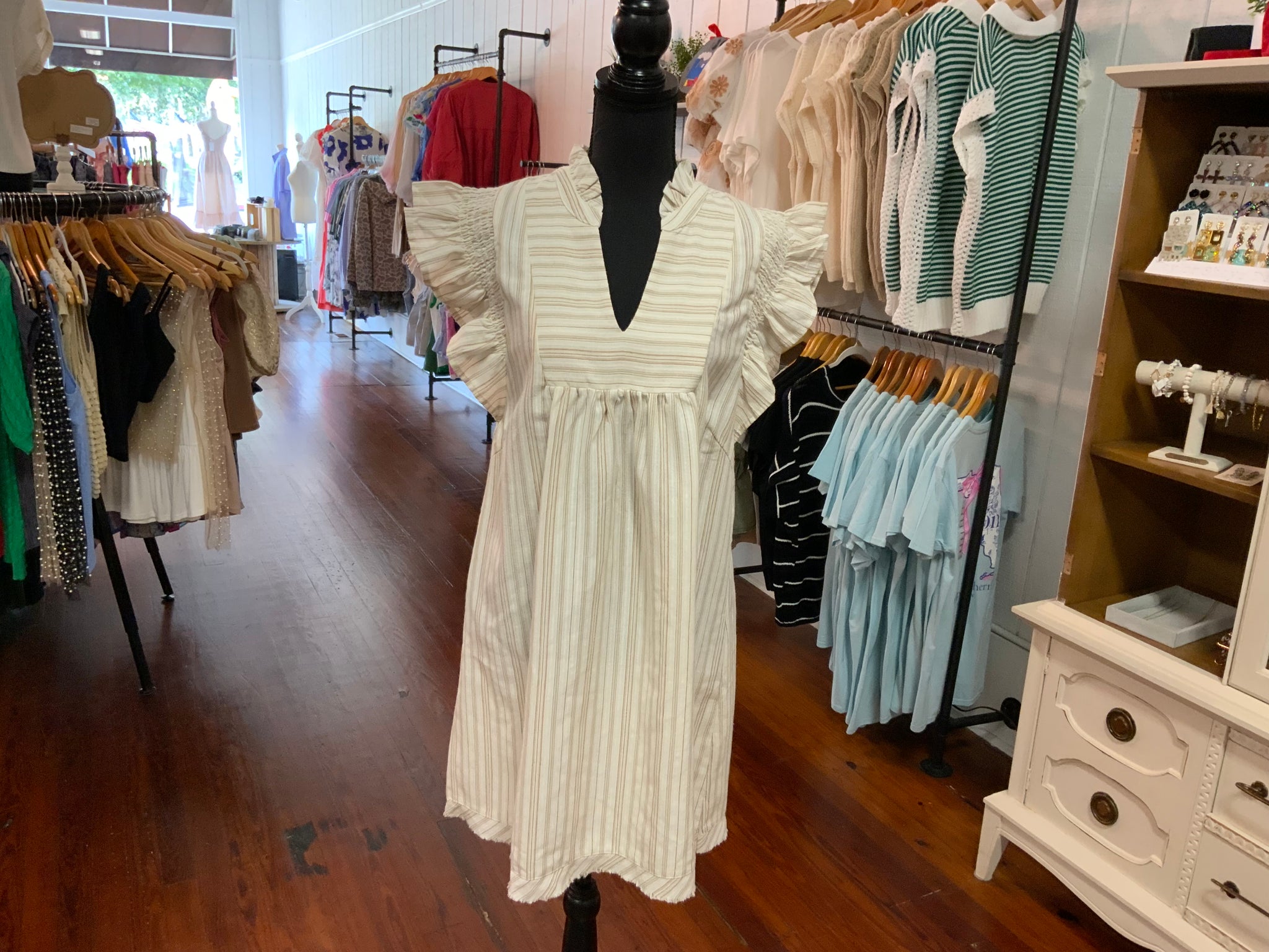 Umgee Striped Babydoll Dress