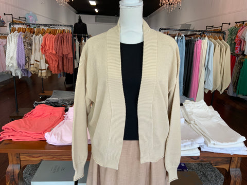 ee:some Open Front Bubble Sleeve Knit Cardigan