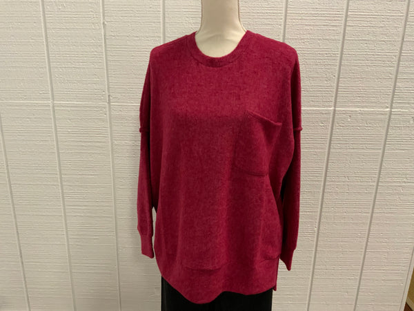 Zenana Brushed Melange Drop Shoulder Oversize Sweater