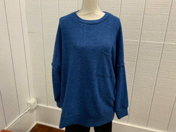 Zenana Plus Brushed Melange Drop Shoulder Sweater