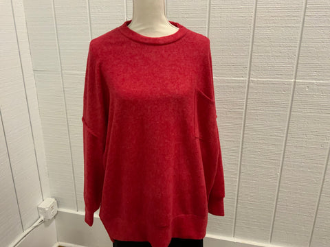 Zenana Plus Brushed Melange Drop Shoulder Sweater