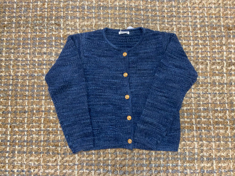 Mittoshop Gold Front Crop Heathered Knit Cardigan