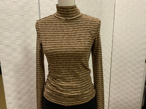 Hem & Thread Striped Turtle Neck Long Sleeve Top