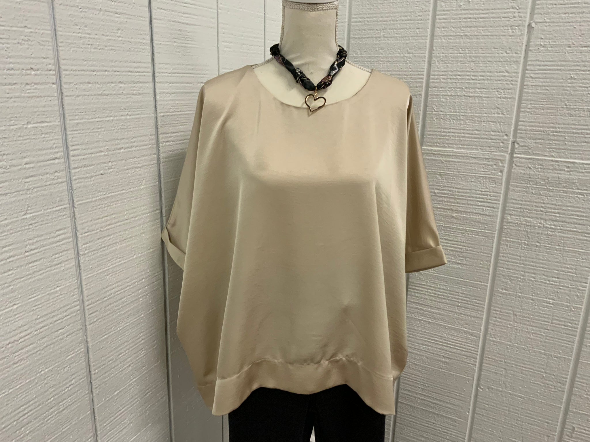 Glam Round Neck Oversized Top