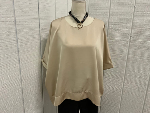Glam Round Neck Oversized Top