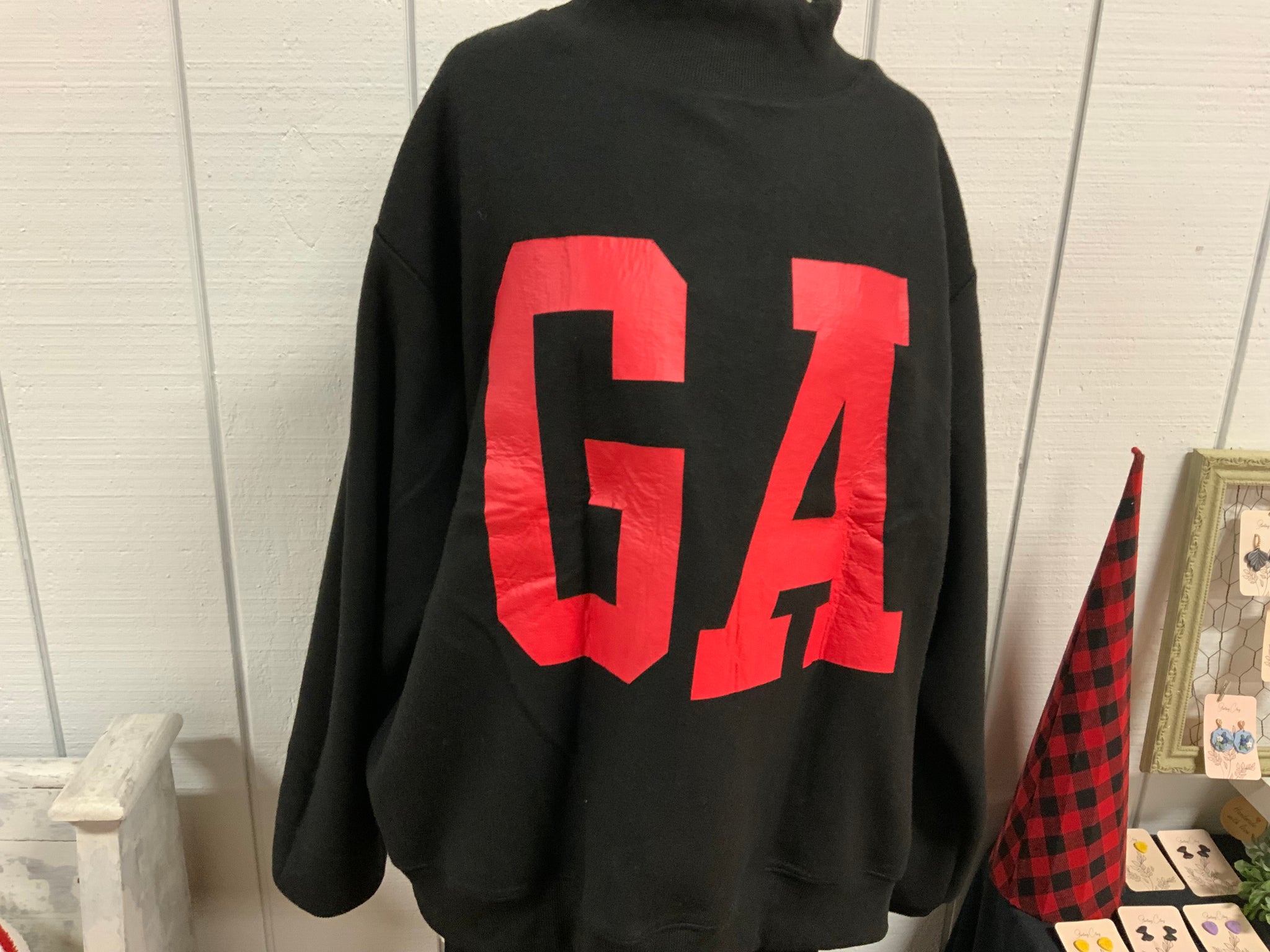 Bucket List Georgia Print Reversible Mock Neck Georgia Sweatshirt