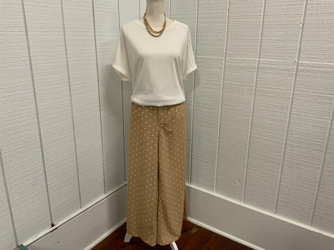 Noa Boa Waist Drawstring Wide Corduroy Mini Polka Dotted Pants