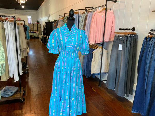 Umgee Vibrant Ruffle Smocked Midi Dress