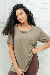 Let Me Live Relaxed Tee in Army