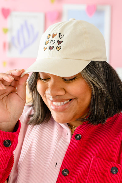 Crush On You Embroidery Heart Cap