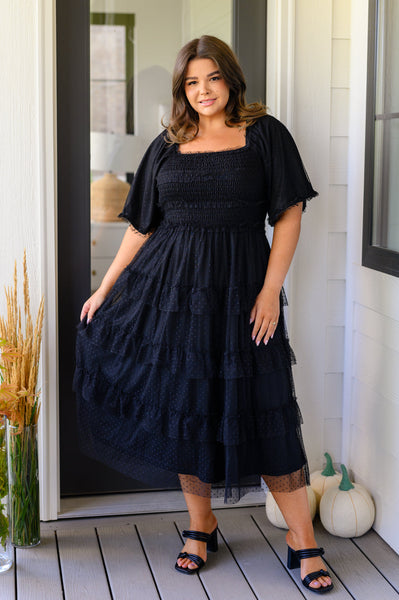 Midnight Waltz Midi Dress